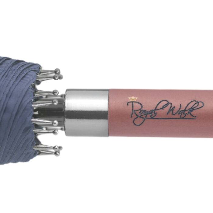 Large windproof umbrella - strong luxurious umbrella wood handle blue 6