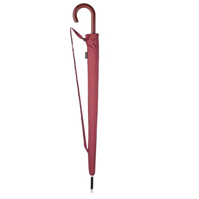 Large Umbrella for Rain, Walking Stick with Real Wood Handle, Automatic Open, 16 Ribs, 54 Inch Arc, 120cm Diameter - Dark Red 29 Large windproof umbrella - strong luxurious umbrella dark red 9