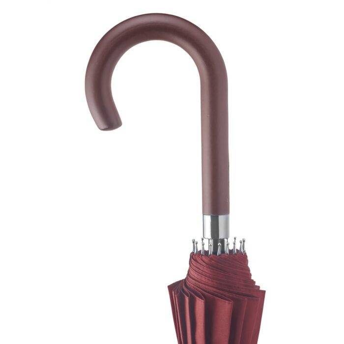 Large Umbrella for Rain, Walking Stick with Real Wood Handle, Automatic Open, 16 Ribs, 54 Inch Arc, 120cm Diameter - Dark Red 28 Large windproof umbrella - strong luxurious umbrella wood handle dark red 5