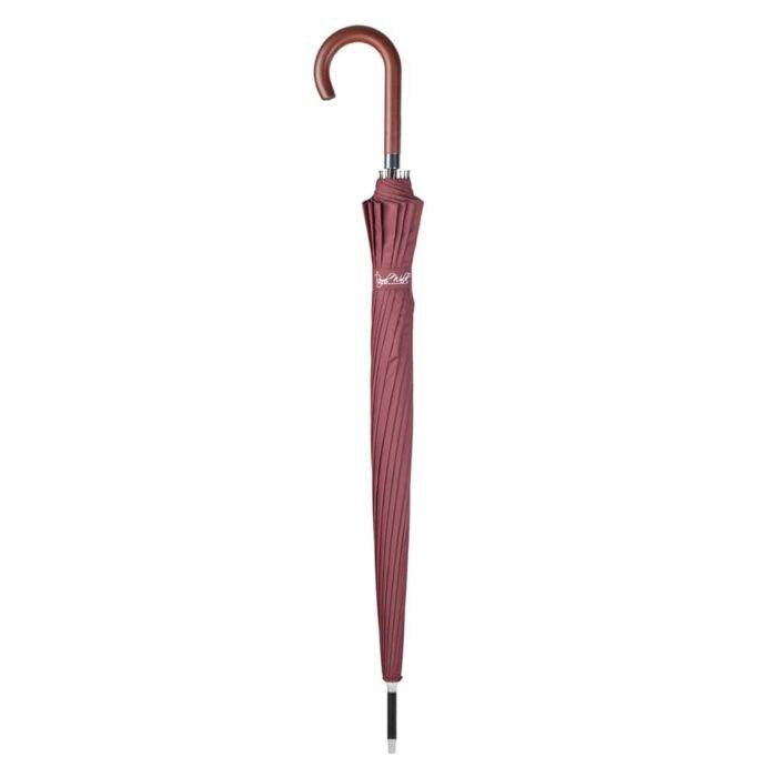 Large Umbrella for Rain, Walking Stick with Real Wood Handle, Automatic Open, 16 Ribs, 54 Inch Arc, 120cm Diameter - Dark Red 33 Large windproof umbrella - strong luxurious umbrella dark red 5