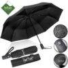Folding windproof umbrella automatic strong black 1