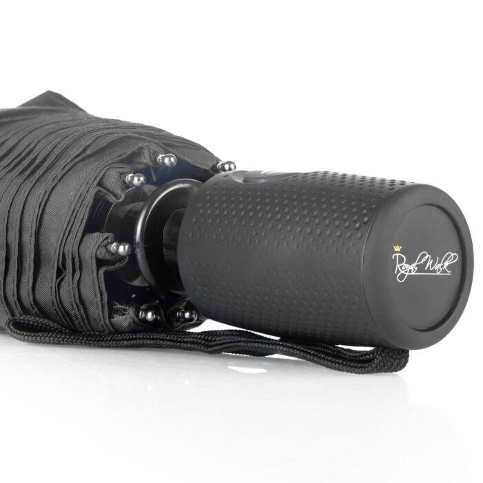 Folding windproof umbrella automatic and compact black 8