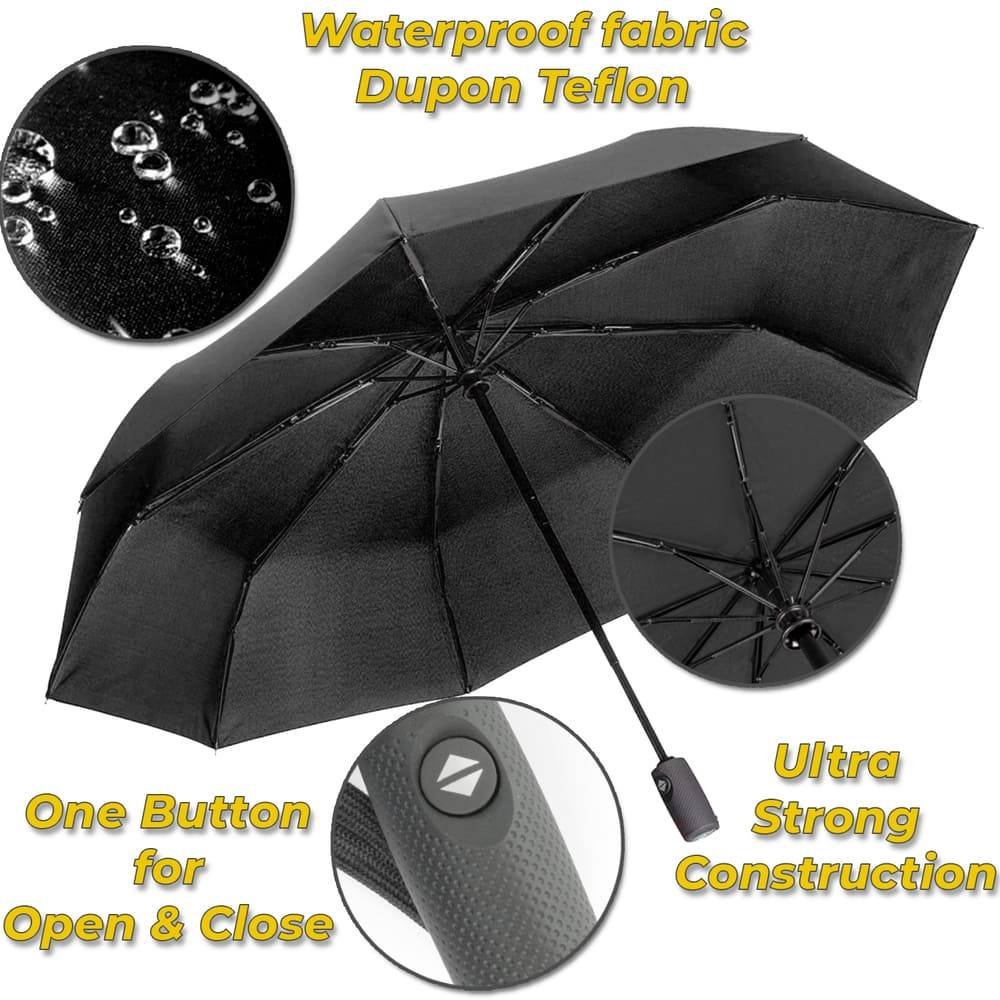 ☔ Il miglior ombrello pieghevole da viaggio - Chiusura automatica aperta