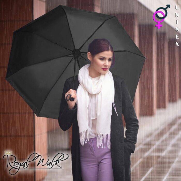 Folding windproof umbrella automatic and compact black 5