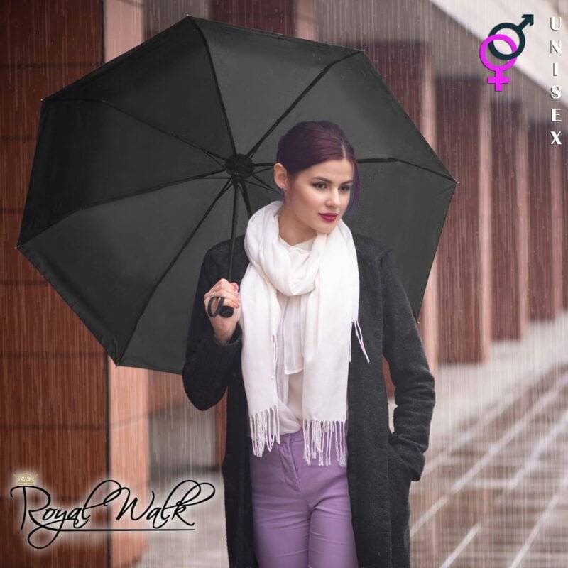 Folding windproof umbrella automatic and compact black 5