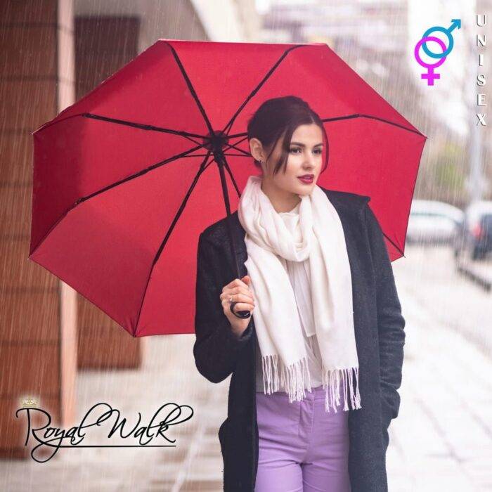 windproof folding umbrella automatic and fast drying dark red 2