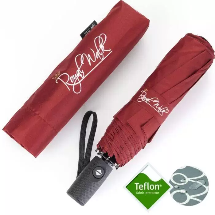 windproof folding umbrella automatic and compact dark red 12