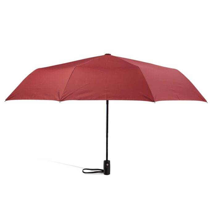 windproof folding umbrella automatic and compact dark red 10