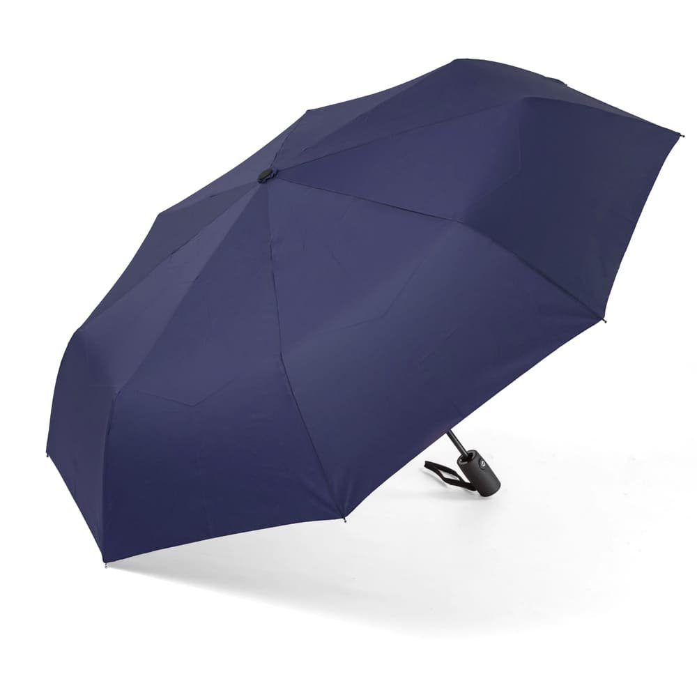 ITAVL Parapluie pliable à ouverture automatique avec poignée ergonomique à 10 côtes double auvent coupe-vent Bleu bleu marine 33X5X5CM imperméable à l'eau avec poignée antidérapante 