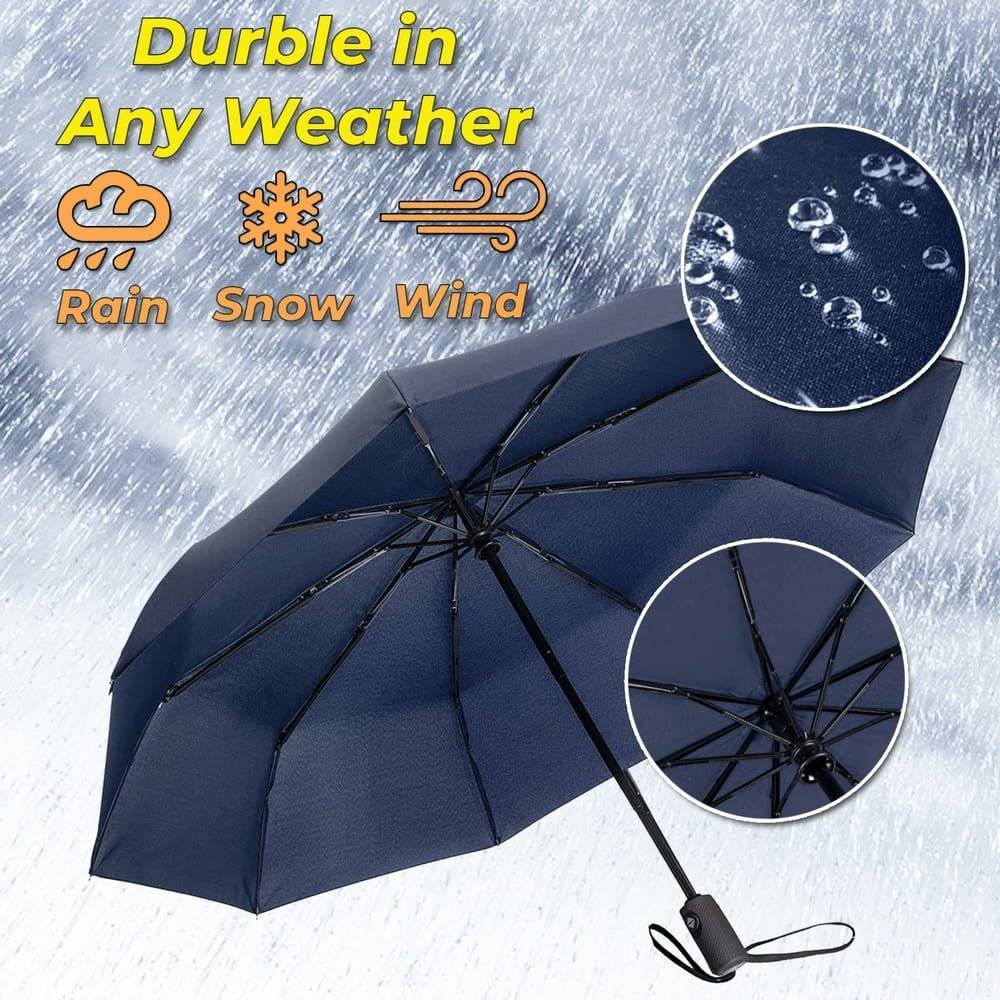 Bois Parapluie pliant portatif Coupe-vent Compact Travel, auto