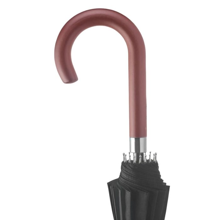 Large windproof umbrella - strong luxurious umbrella wood handle black 5