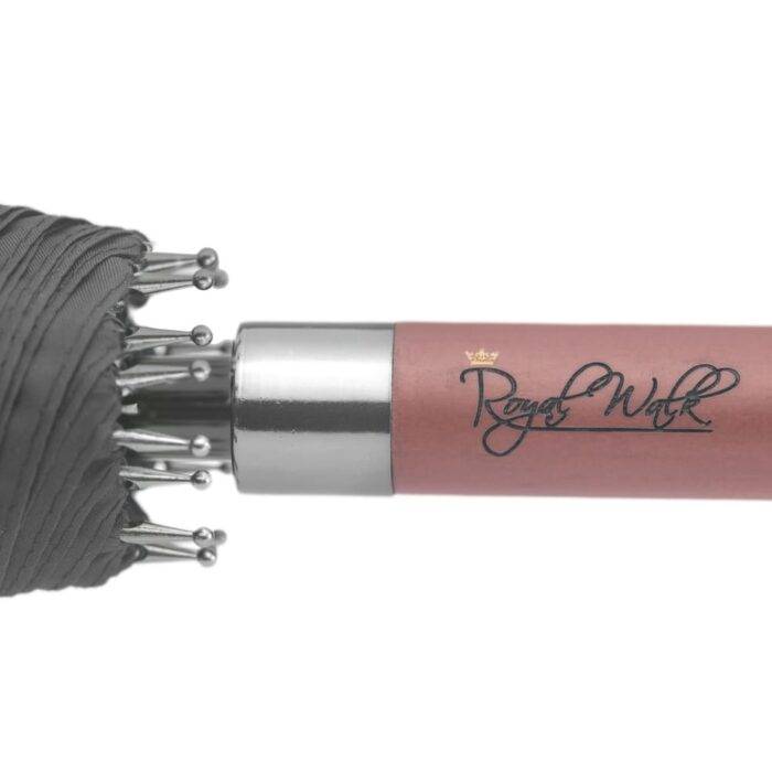 Large windproof umbrella - strong luxurious umbrella wood handle black 6