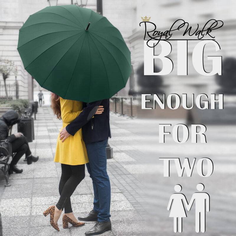Luxurious large umbrella - big enough for 2 people - dark green