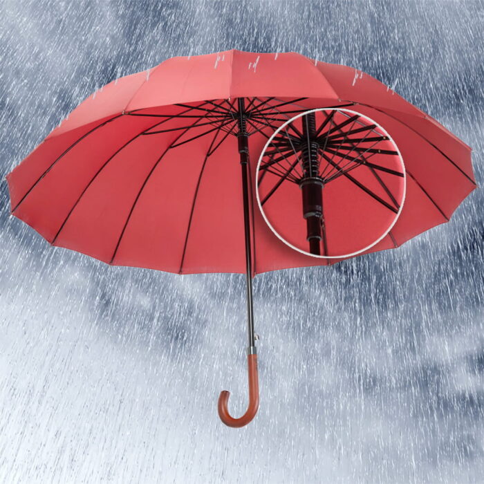 Large windproof umbrella strong wind resistance and durable construction red 33