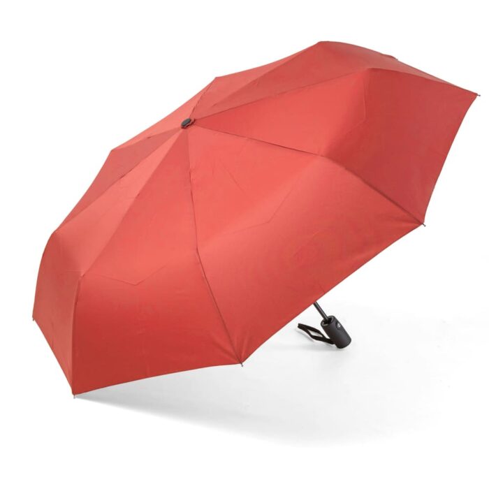 Folding compact travel umbrella for rain automatic red 12