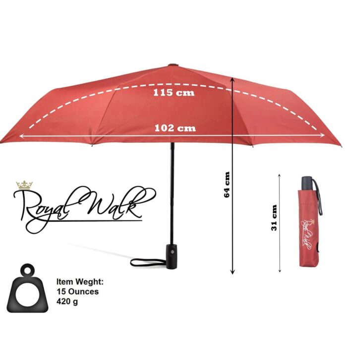 Folding compact travel umbrella for rain red 4