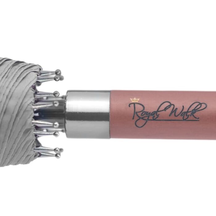 Large Umbrella for Rain, Walking Stick with Real Wood Handle, Automatic Open, 16 Ribs, 54 Inch Arc, 120cm Diameter - Grey 37 Large Umbrella for Rain Luxury big umbrella with wood handle - grey