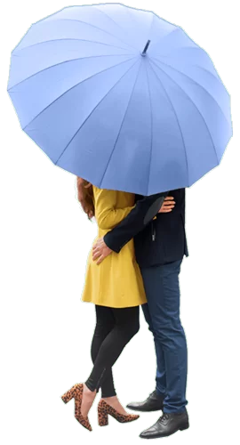 Large Umbrella for Rain, Walking Stick with Real Wood Handle, Automatic Open, 16 Ribs, 54 Inch Arc, 120cm Diameter - Light Blue 44 Large Umbrella for Rain Luxury big umbrella - slate blue