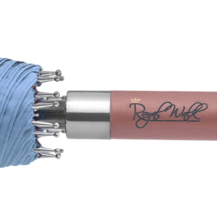 Large Umbrella for Rain, Walking Stick with Real Wood Handle, Automatic Open, 16 Ribs, 54 Inch Arc, 120cm Diameter - Light Blue 33 Large Umbrella for Rain Luxury big umbrella with wood handle - slate blue