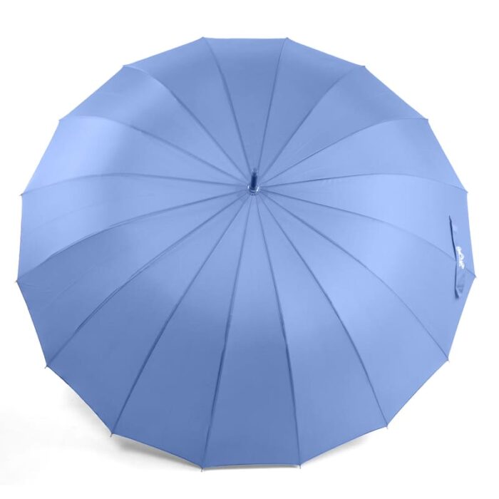 Large Umbrella for Rain, Walking Stick with Real Wood Handle, Automatic Open, 16 Ribs, 54 Inch Arc, 120cm Diameter - Light Blue 31 Large Umbrella for Rain Luxury big diameter umbrella - slate blue