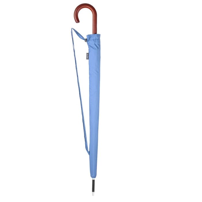 Large Umbrella for Rain, Walking Stick with Real Wood Handle, Automatic Open, 16 Ribs, 54 Inch Arc, 120cm Diameter - Light Blue 29 Large Umbrella for Rain Luxury strong big umbrella with shoulder strap - slate blue 2
