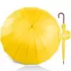 Large Umbrella for Rain Luxury Walking Stick with Real Wood Handle Automatic Open - Yellow