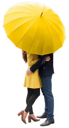 Large Umbrella for Rain Luxury big umbrella - Yellow