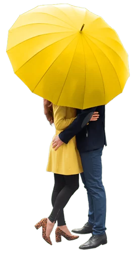 Large Umbrella for Rain, Walking Stick with Real Wood Handle, Automatic Open, 16 Ribs, 54 Inch Arc, 120cm Diameter - Yellow 52 Large Umbrella for Rain Luxury big umbrella - Yellow
