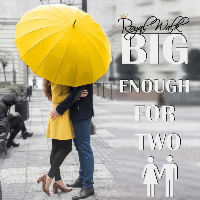 Classic large umbrella - big enough for 2 person - yellow