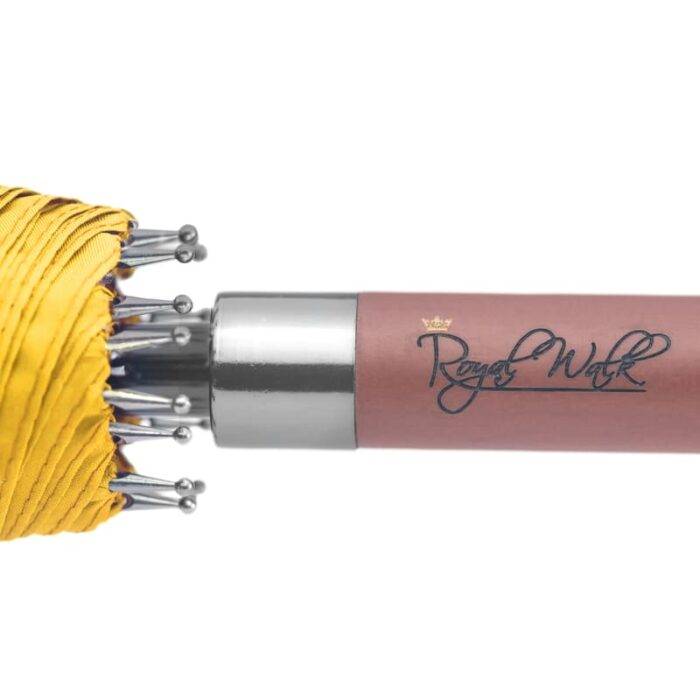 Large Umbrella for Rain, Walking Stick with Real Wood Handle, Automatic Open, 16 Ribs, 54 Inch Arc, 120cm Diameter - Yellow 39 Large Umbrella for Rain Luxury big umbrella with wood handle - Yellow