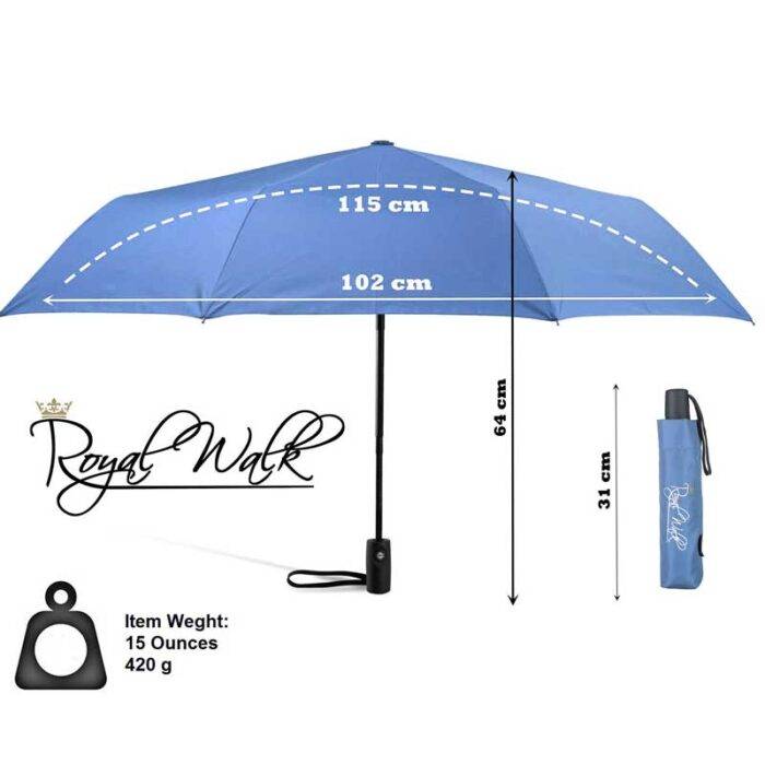 windproof folding umbrella travel automatic and strong light blue 5
