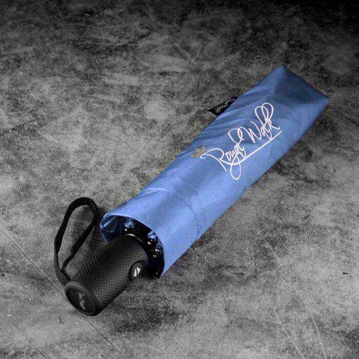 windproof folding compact umbrella automatic and travel light blue 1