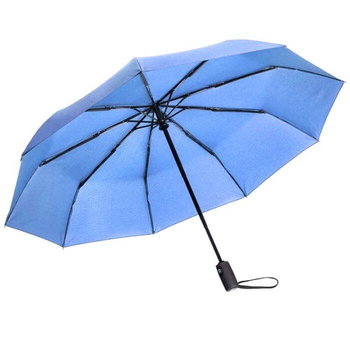 windproof folding umbrella automatic and strong light blue 3