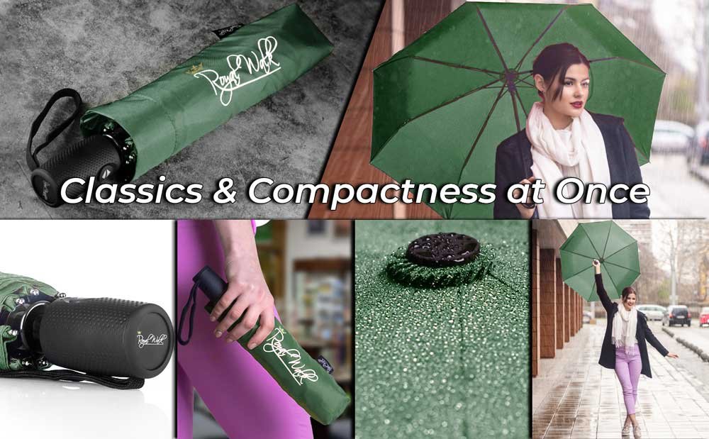 Kompakter Taschenschirm Regenschirm vollautomatisch Royal Walk