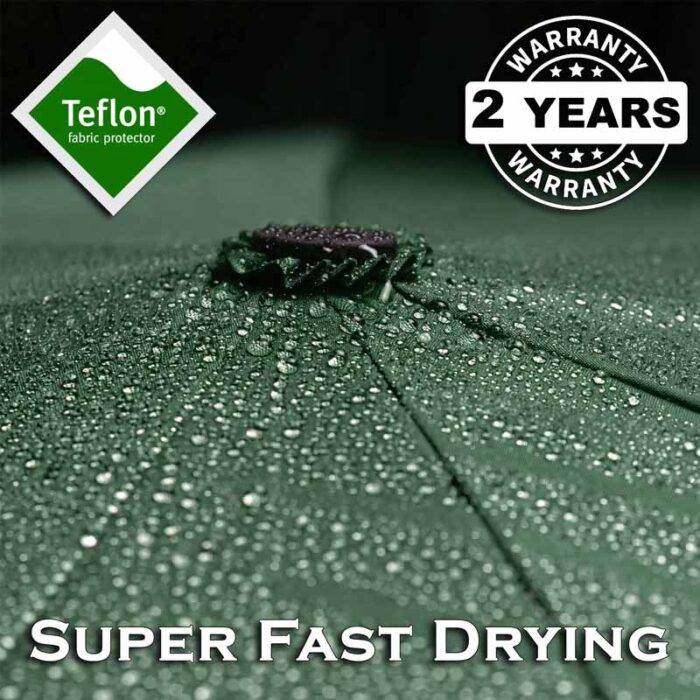 windproof folding umbrella automatic and fast drying dark green 3