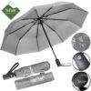 windproof folding umbrella automatic and strong grey 1