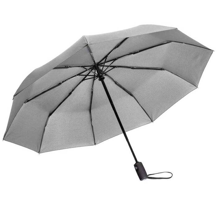 Compact Folding Umbrella for Rain Automatic Open & Close, Compact Design for Travel and Fast Drying Fabric 40 inch (102 cm) diameter - Grey 35 windproof folding umbrella automatic and strong grey 2