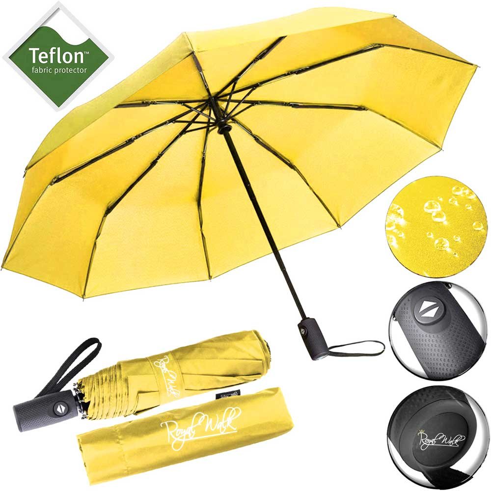 Paraguas plegable compacto - paraguas automático - amarillo