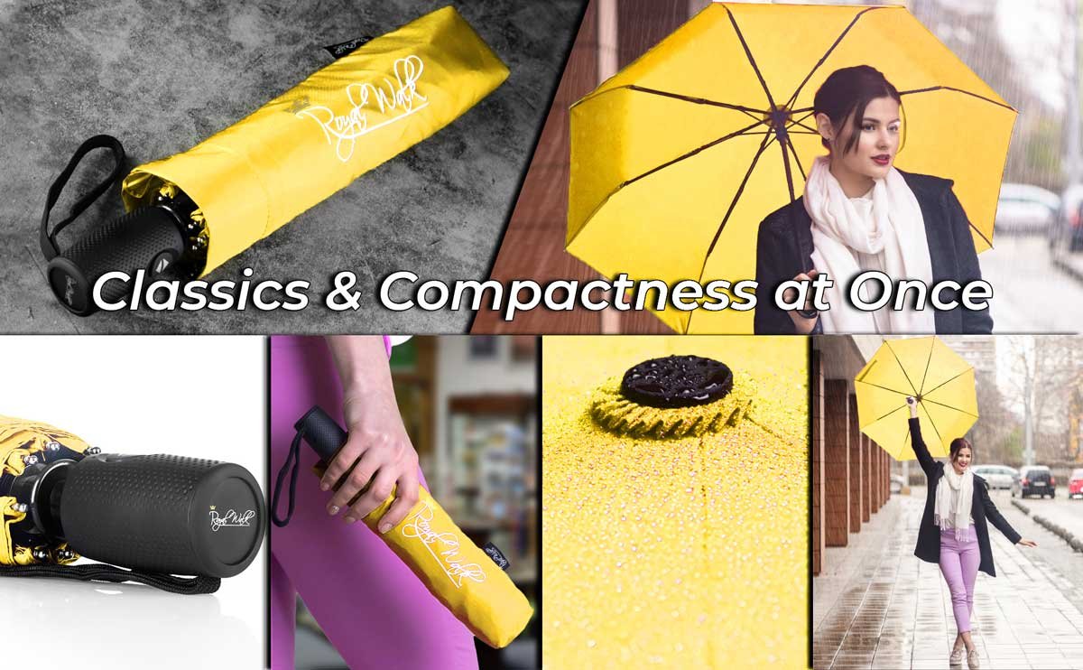 Folding compact umbrella for rain windproof travel umbrella yellow 13