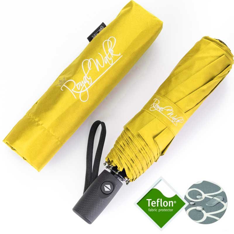 Folding and compact umbrella for travel - yellow