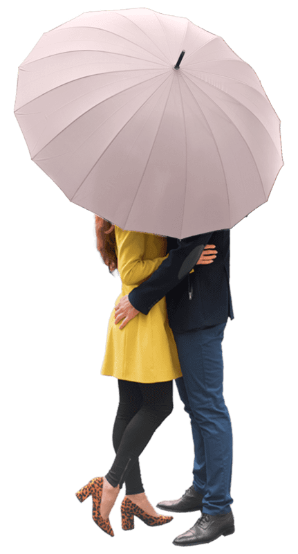 Large Umbrella for Rain Luxury big Walking Stick with Real Wood Handle 16 ribs - beige 5