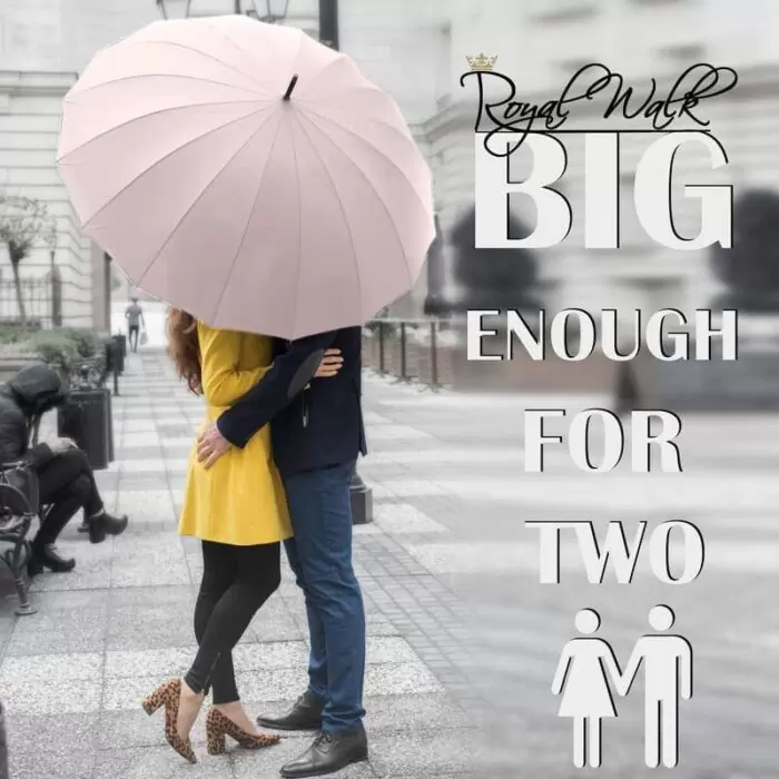 Large Umbrella for Rain Luxury big umbrella for 2 people with Real Wood Handle - beige 6