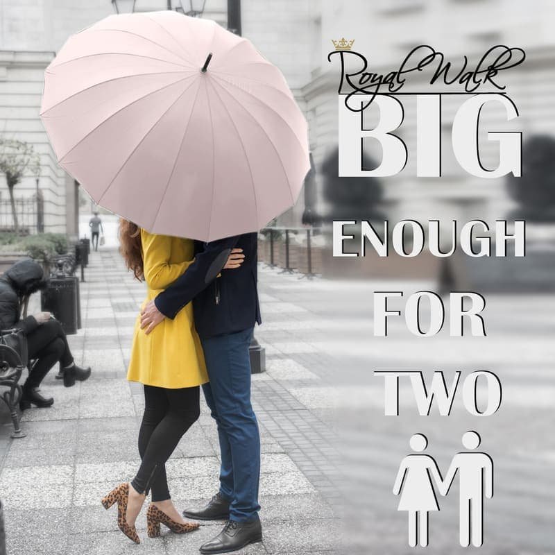 Classic large umbrella - big enough for 2 person - beige