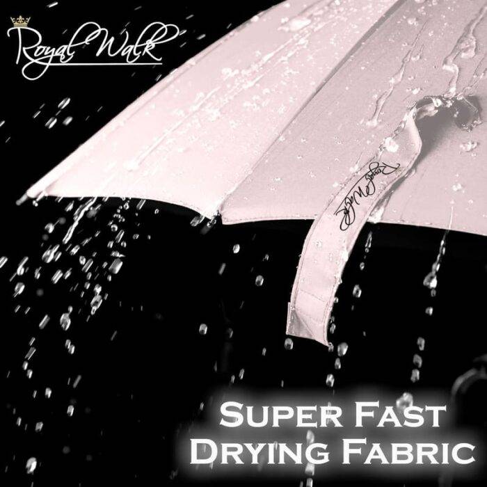 Large Umbrella for Rain Luxury big umbrella fast drying with Real Wood Handle - beige 6