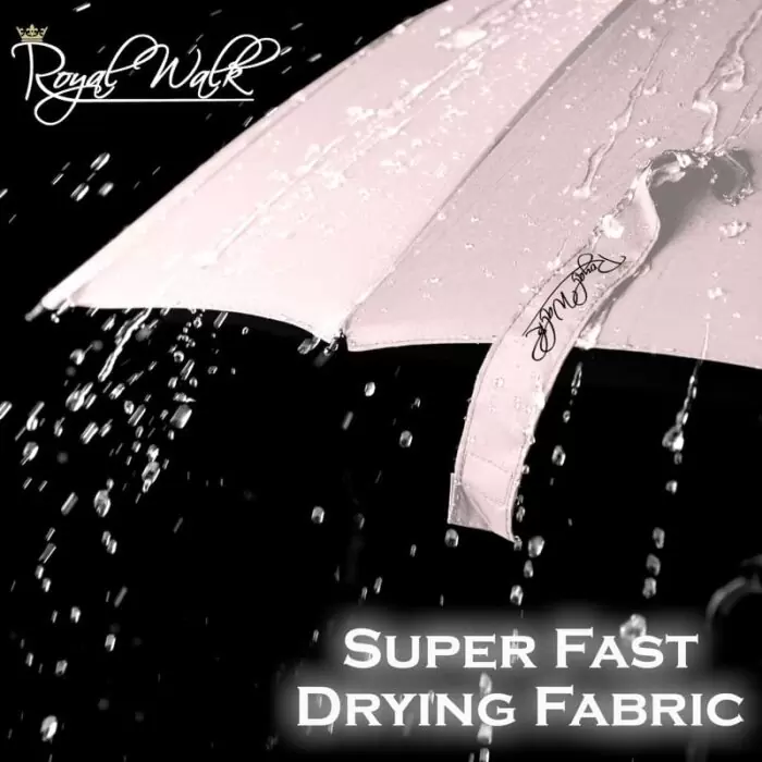 Large Umbrella for Rain Luxury big umbrella fast drying with Real Wood Handle - beige 6