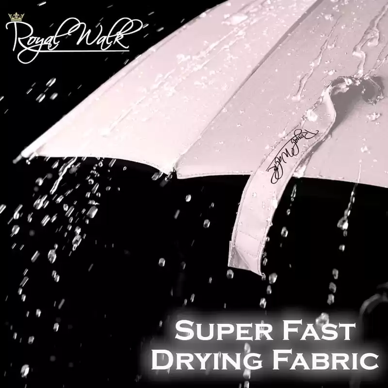 Large Umbrella for Rain Luxury big umbrella fast drying with Real Wood Handle - beige 6