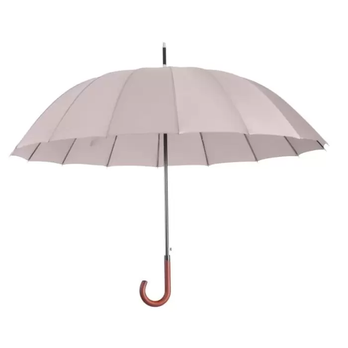 Large Umbrella for Rain Luxury big umbrella windproof with Real Wood Handle - beige 8
