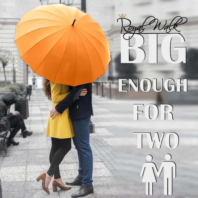 Classic large umbrella - big enough for 2 person - orange