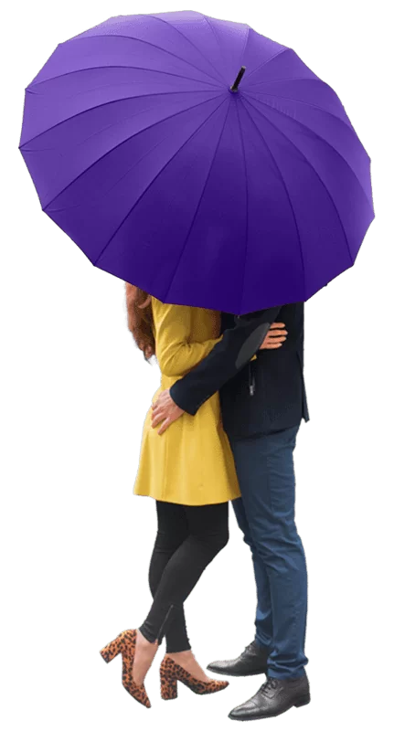Large Umbrella for Rain, Walking Stick with Real Wood Handle, Automatic Open, 16 Ribs, 54 Inch Arc, 120cm Diameter - Purple 42 Large Umbrella for Rain Luxury Walking Stick with Real Wood Handle Automatic Open - purple 5