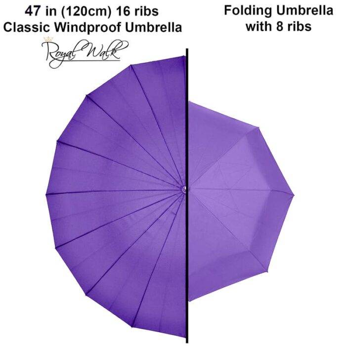 Large Umbrella for Rain Luxury Walking Stick with Real Wood Handle Automatic Open - purple 3